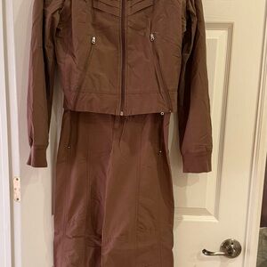 Nike Chocolate Brown Bomber Jacket with Matching Skirt